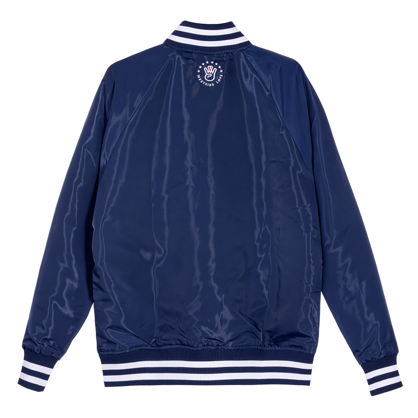Quilt Lined Navy Satin Jacket