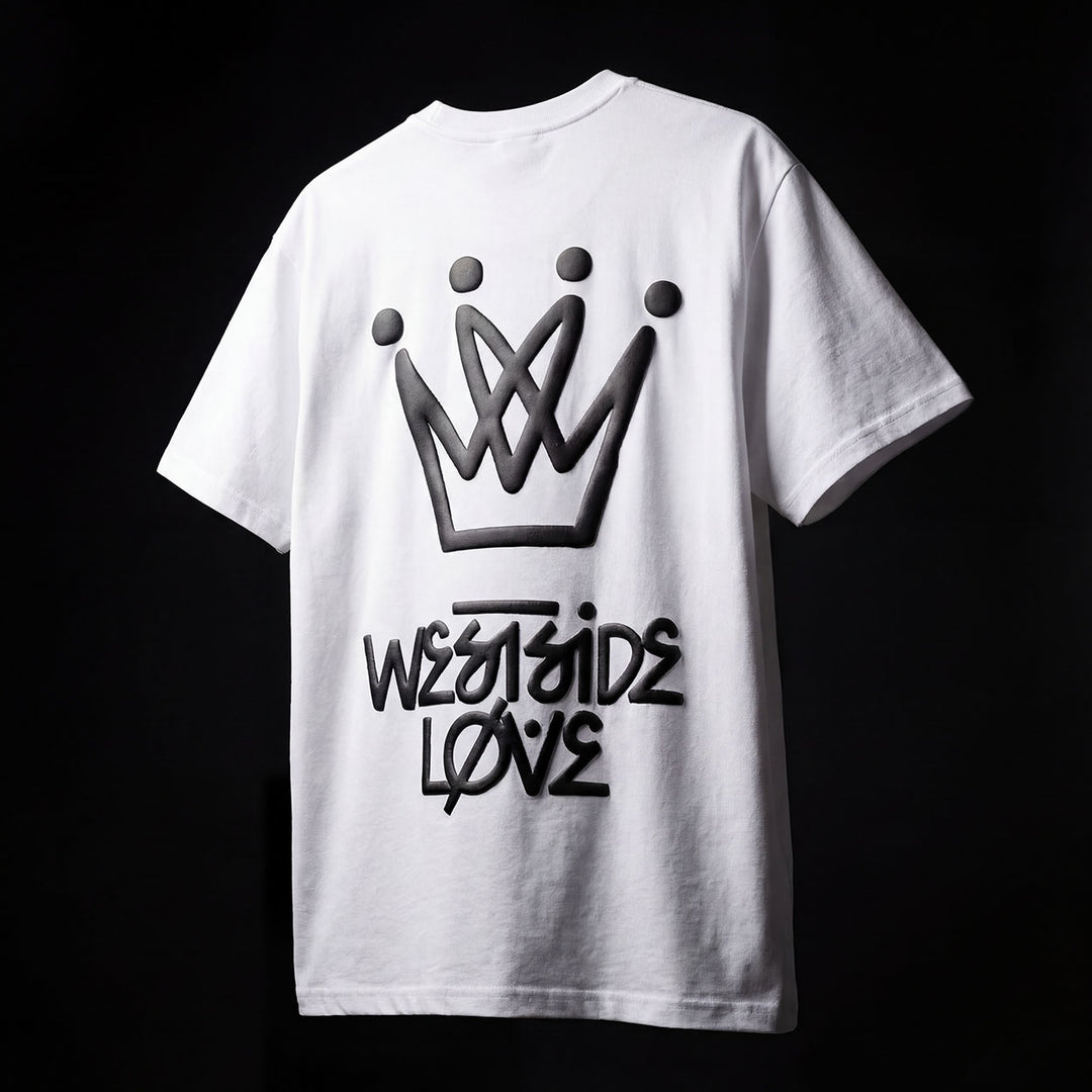 King of Hearts Heavyweight Puff Print White Tee